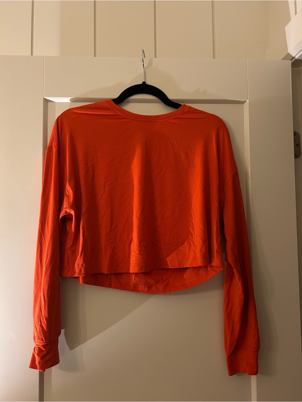 lululemon athletica Cropped Long-Sleeve Top in Bright Orange